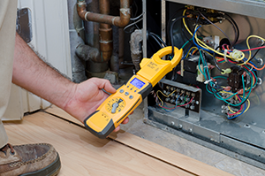 Electrician working with wires